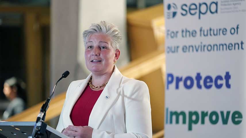 SEPA Chief Executive Nicole Paterson speaking at the Scottish Parliament