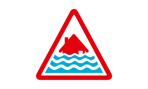 Severe flood warning symbol